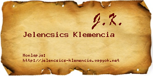 Jelencsics Klemencia névjegykártya